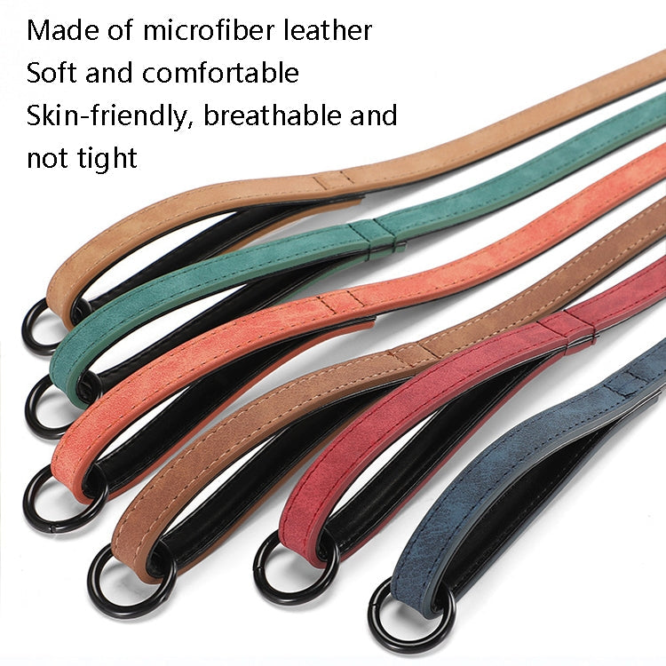 JINMAOHOU Dogs Double-Layer Leather Collar, Specification: L 59x3.2cm(Brown)