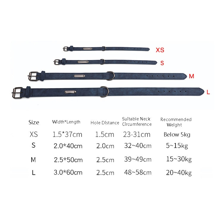 JINMAOHOU Dogs Double-Layer Leather Collar, Specification: L 59x3.2cm(Brown)