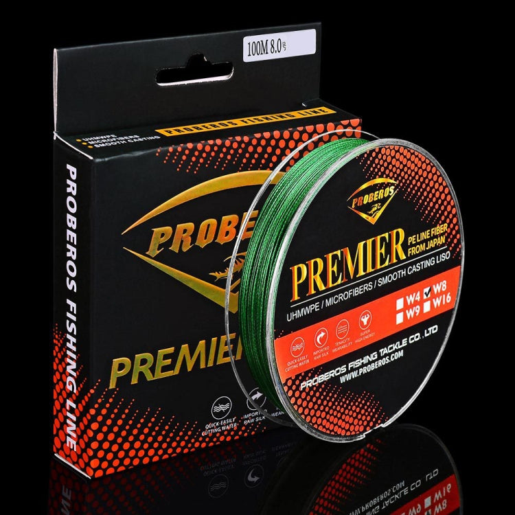 PROBEROS 8 Edited 100M Majestic Horse Fish Line, Line number: 0.6 / 8LB(Green)
