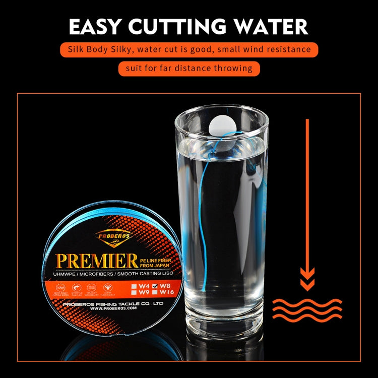 PROBEROS 8 Edited 100M Majestic Horse Fish Line, Line number: 0.8 / 10LB(Grey)