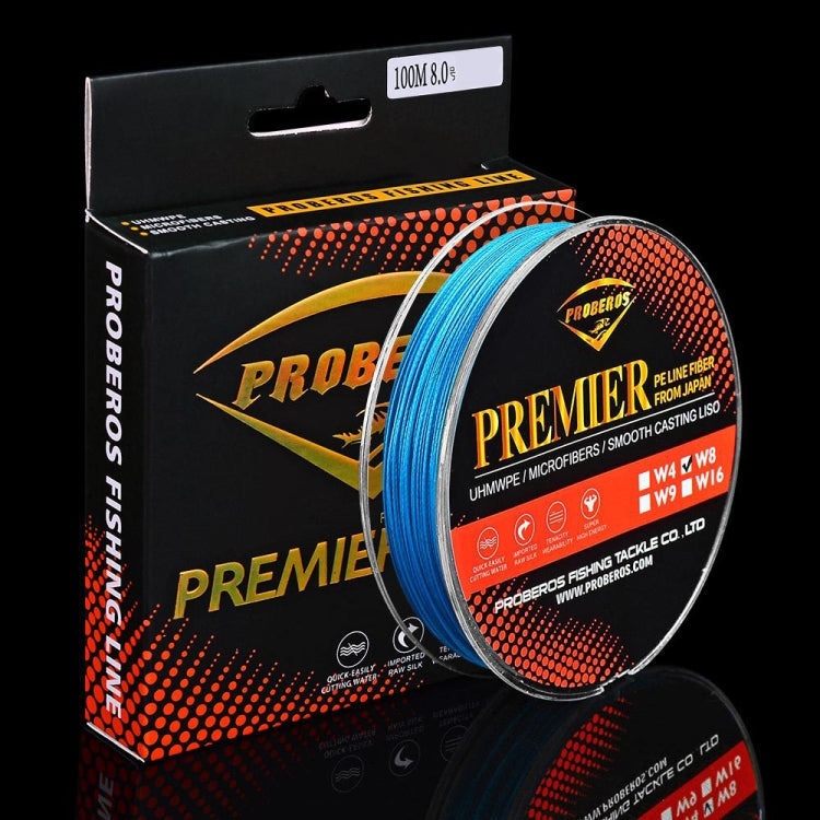 PROBEROS 8 Edited 100M Majestic Horse Fish Line, Line number: 7.0 / 80LB(Blue)