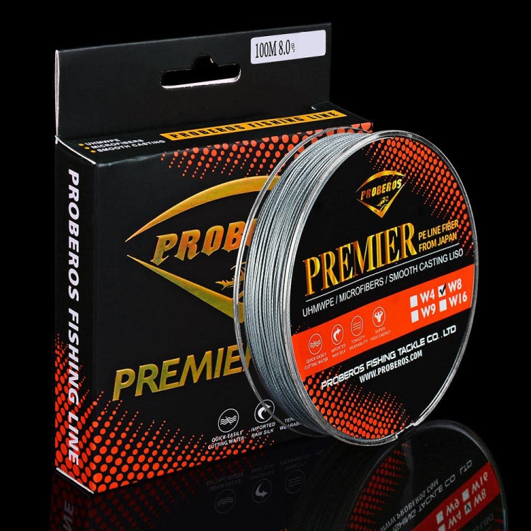 PROBEROS 8 Edited 100M Majestic Horse Fish Line, Line number: 13.0 / 120LB(Grey)