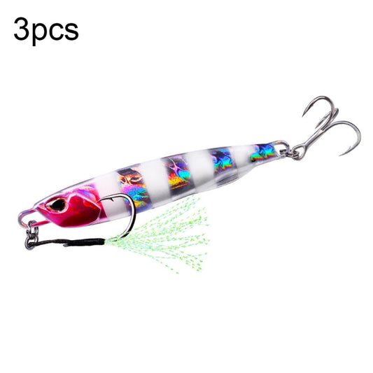 3 PCS PROBEROS LF103 Simulation Metal Sea Fishing Bait, Specification: 15g(C Luminous With Hook)
