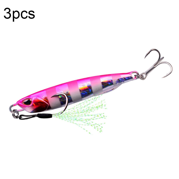 3 PCS PROBEROS LF103 Simulation Metal Sea Fishing Bait, Specification: 20g(D Luminous With Hook)