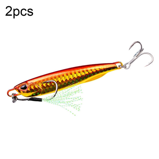 2 PCS PROBEROS LF103 Simulation Metal Sea Fishing Bait, Specification: 40g(B With Hook)