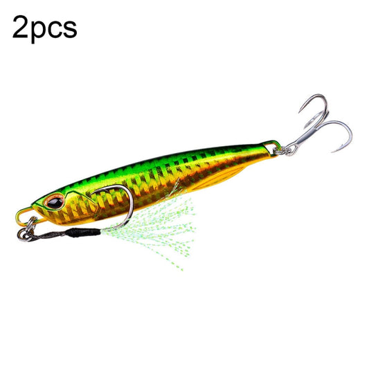 2 PCS PROBEROS LF103 Simulation Metal Sea Fishing Bait, Specification: 50g(A With Hook)