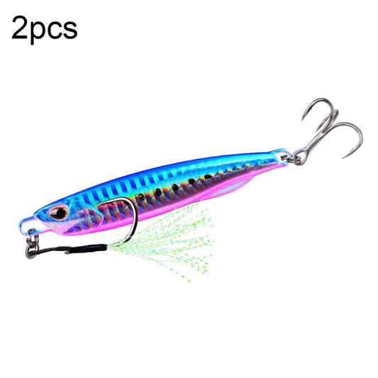 2 PCS PROBEROS LF103 Simulation Metal Sea Fishing Bait, Specification: 50g(F With Hook)