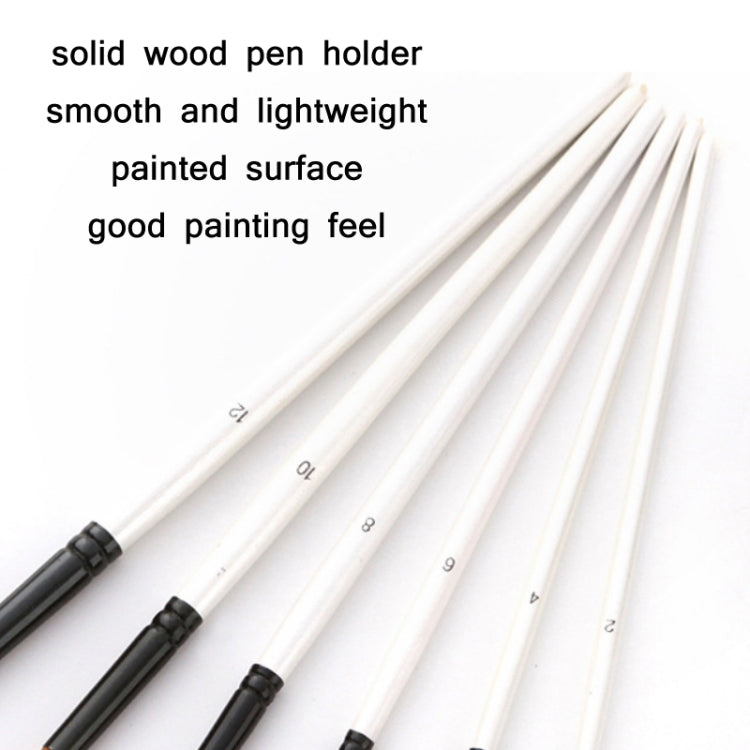 Zhuting Nylon Wool Stick Gouache Brush Set(6 PCS/Set Flat Head)
