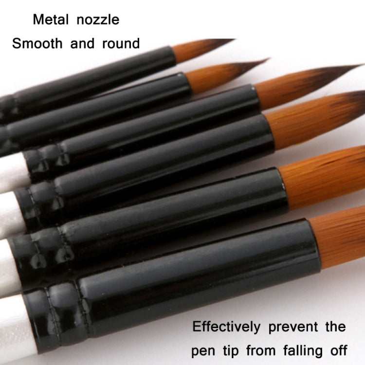 Zhuting Nylon Wool Stick Gouache Brush Set(6PCS/Set Tongue Peak)