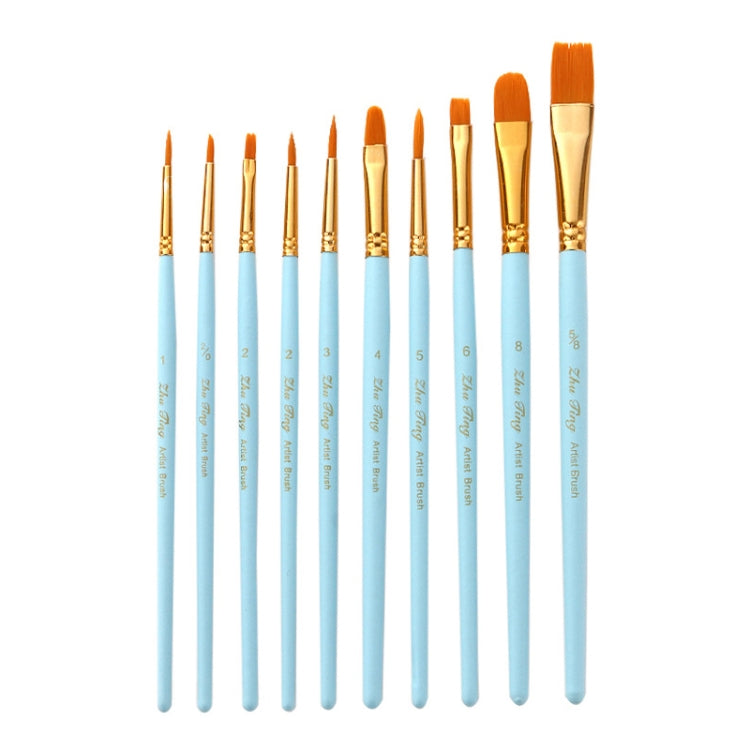 Zhuting Multifunctional Matte Nylon Wool Watercolor Brush Set(10 PCS/Set Sky Blue)