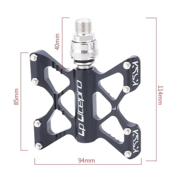 LP LitePro K5 Folding Bkie Aluminum Alloy Bearin Pedals(Silver)