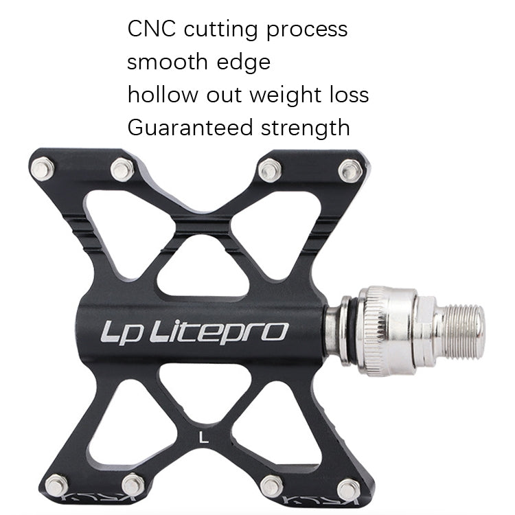 LP LitePro K5 Folding Bkie Aluminum Alloy Bearin Pedals(Silver)