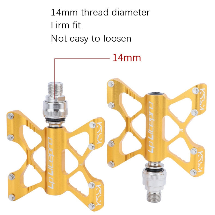 LP LitePro K5 Folding Bkie Aluminum Alloy Bearin Pedals(Silver)