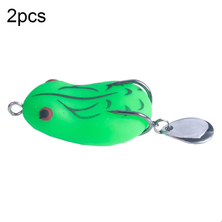 2 PCS HENGJIA Lure Sequins Double Hook Thunder Frog, Specification: 4.2cm 8g(Green Black Stripes)