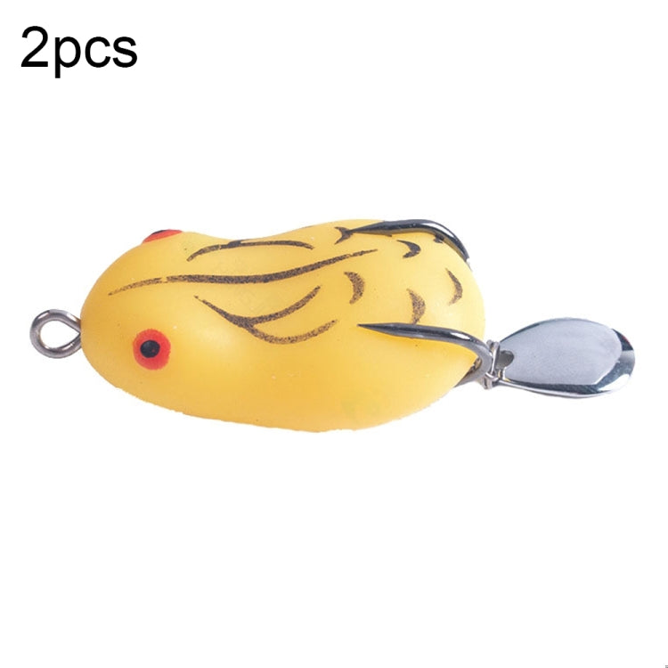 2 PCS HENGJIA Lure Sequins Double Hook Thunder Frog, Specification: 4.2cm 8g(Yellow Black Stripes)