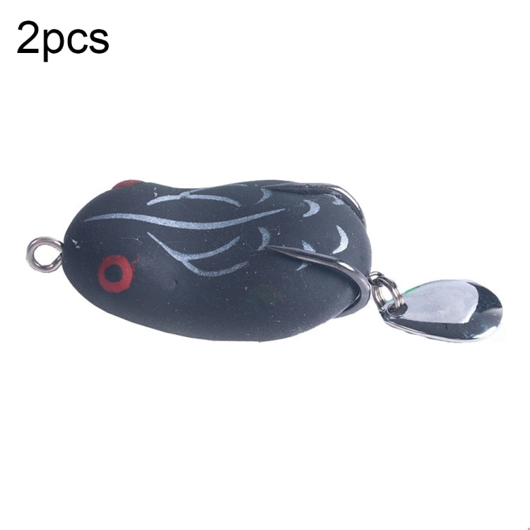 2 PCS HENGJIA Lure Sequins Double Hook Thunder Frog, Specification: 5cm 14g(Black White Stripes)