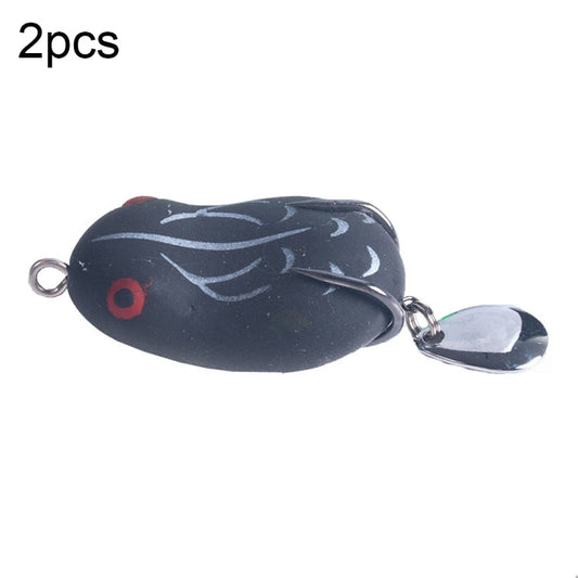 2 PCS HENGJIA Lure Sequins Double Hook Thunder Frog, Specification: 5cm 14g(Black White Stripes)