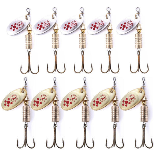 10 PCS HENGJIA  SP054 6.7cm / 7g Fresh Water Sequins Road Bait(Gold+Silver)