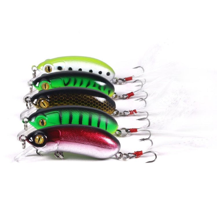 4 PCS HENGJIA CB027 10g 6cm Slow Down Feather Hook Bait(3)