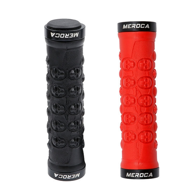 MEROCA Mountain Bike Anti-slip Shock Absorber Riding Grip Cover, Style: Bilateral Lock Skull ME23 Black