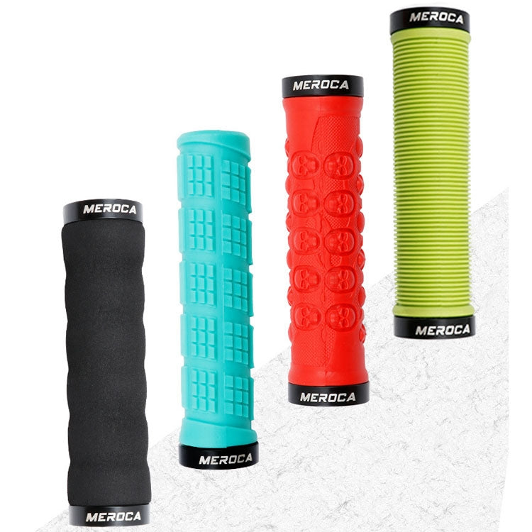 MEROCA Mountain Bike Anti-slip Shock Absorber Riding Grip Cover, Style: Bilateral Lock Skull ME23 Black