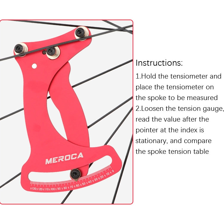 MEROCA Bicycle Ring Calibration Tool Spoke Tension Tube Wheel Set Steel Wire, Color: Red+Wrench