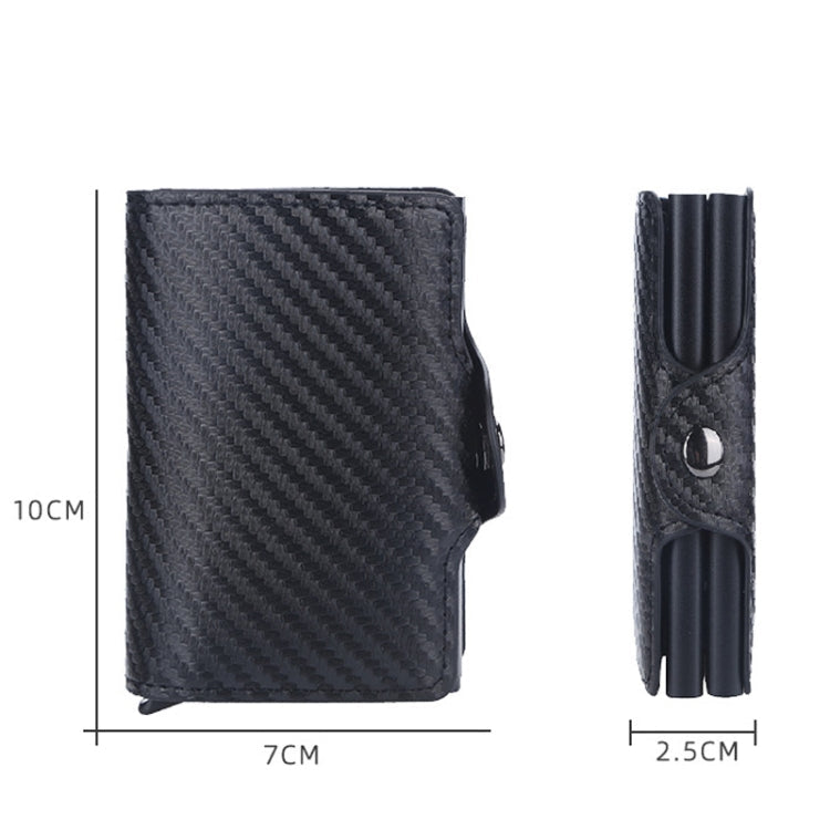 Baellerry K9172 RFID Double Aluminum Box Card Holder Automatic Pop-up Card Holder(Coffee)
