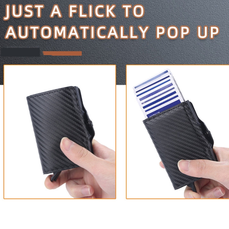 Baellerry K9172 RFID Double Aluminum Box Card Holder Automatic Pop-up Card Holder(Brown)