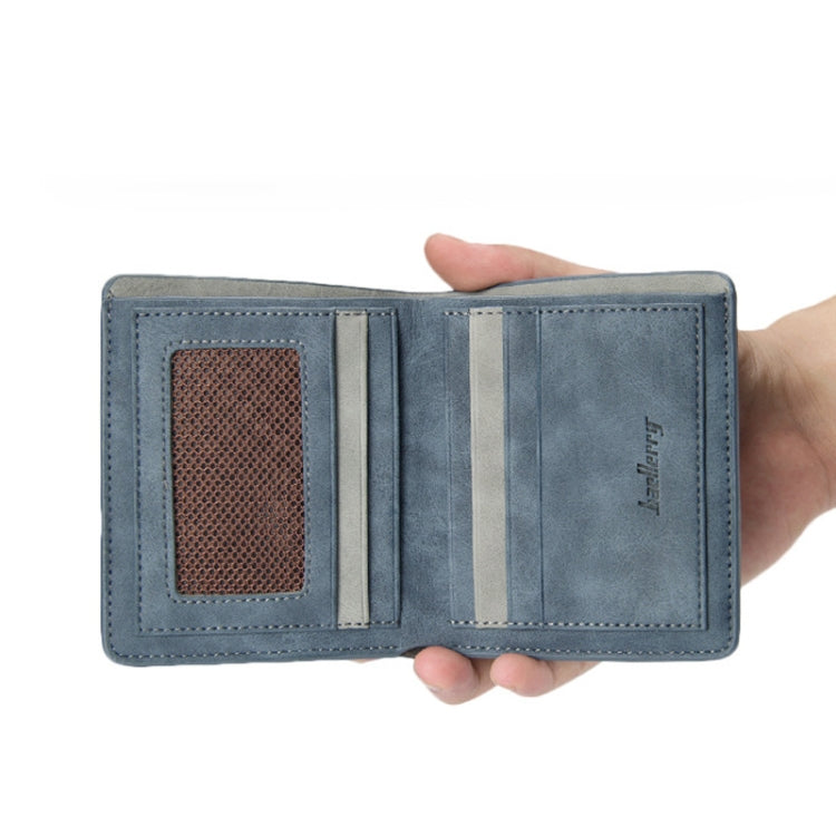 Baellerry BLR1152 Men Short Wallet Vintage Frosted Two Fold Wallet(Gray Vertical)