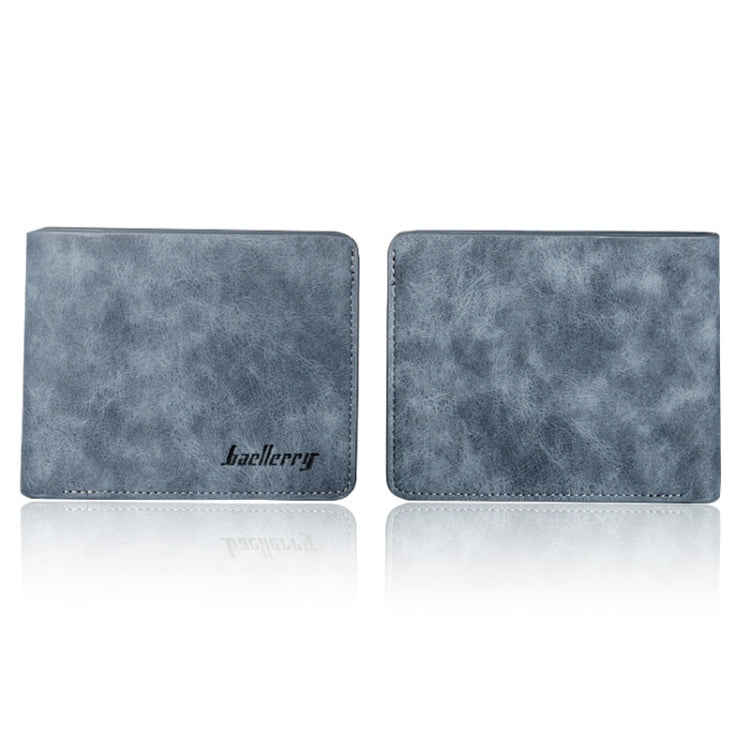 Baellerry BLR1152 Men Short Wallet Vintage Frosted Two Fold Wallet(Coffee Horizontal)