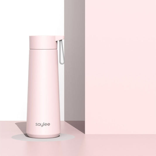Saylee 304 Stainless Steel Portable Thermos Cup, Capacity: 420ml(Light Pink)
