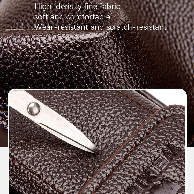 WEIXIER D235 Men Shoulder Bag Portable PU Leather Handbag(Plain Texture Dark Brown)