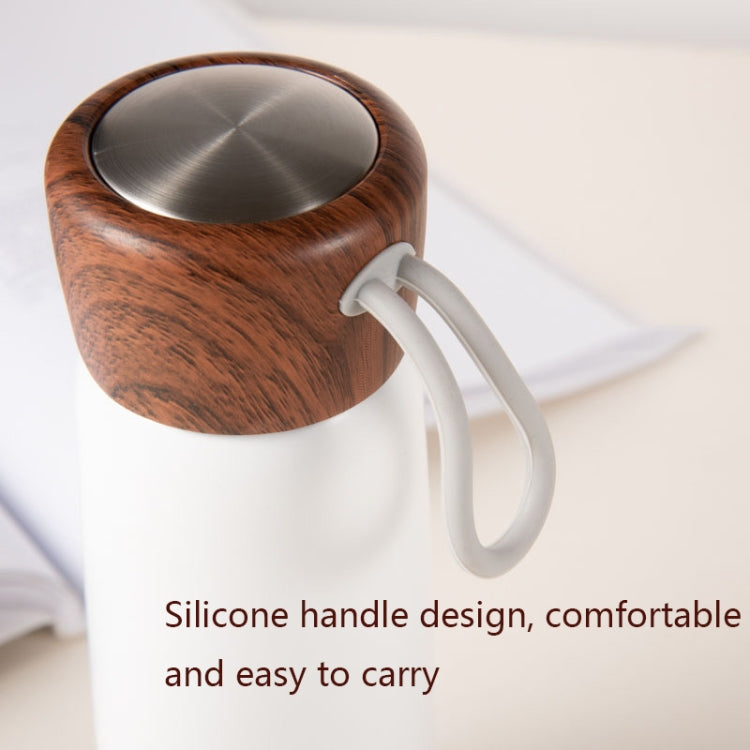 Delicate 304 Stainless Steel Wood Grain Thermos Cup, Capacity: 500ml(White)