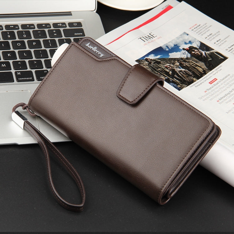 Baellerry Casual Wallet Long Clutch Tri-fold Wallet Multifunctional Phone Bag For Men(Brown)