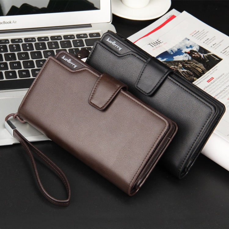 Baellerry Casual Wallet Long Clutch Tri-fold Wallet Multifunctional Phone Bag For Men(Brown)