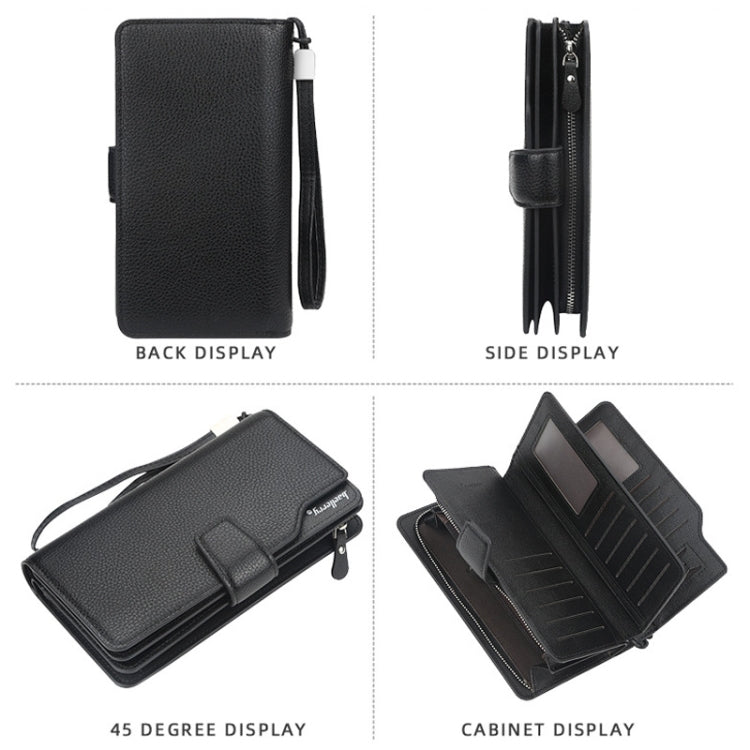 Baellerry Casual Wallet Long Clutch Tri-fold Wallet Multifunctional Phone Bag For Men(Brown)