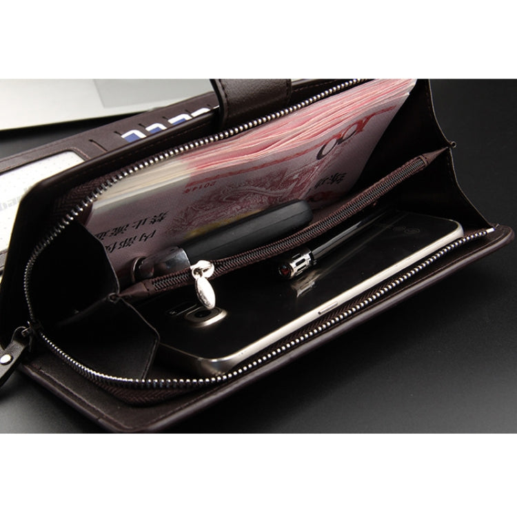 Baellerry Casual Wallet Long Clutch Tri-fold Wallet Multifunctional Phone Bag For Men(Brown)