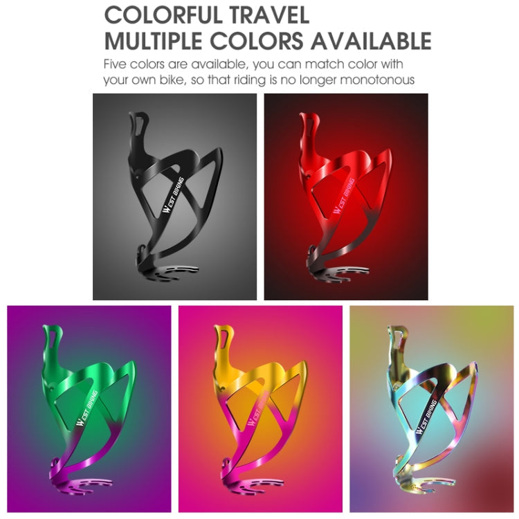 WEST BIKING Bicycle Aluminum Beverage Bottle Holder, Colour: Gold Pink Gradient