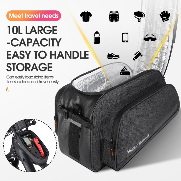 WEST BIKING Multifunctional Bicycle Aluminum Foil Insulation Pouch(Black)