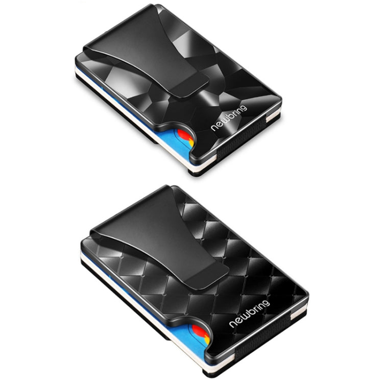 NEWBRING Large-capacity Multi-card Metal Anti-magnetic Card Holder(Geometric Pattern)