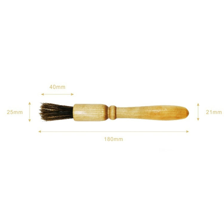 Wooden Handle Coffee Grinding Brush Barbecue Brush Pig Bristle Cleaning Brush(Floral)