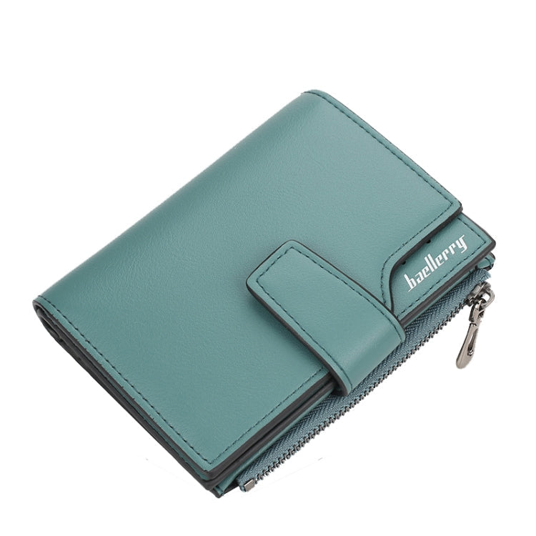Baellerry N5013 Ladies Cropped Wallet Multi-Card Slot Zipper Buckle Coin Purse(Gray Green)