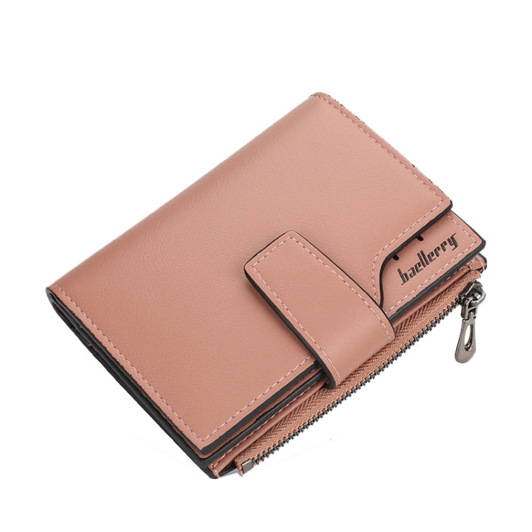 Baellerry N5013 Ladies Cropped Wallet Multi-Card Slot Zipper Buckle Coin Purse(Dark Pink)