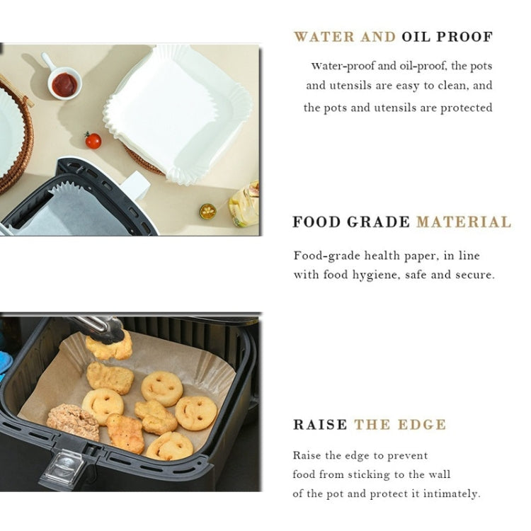 50pcs / Box Air Fryer Liner Baking Oil-absorbing Oil-proof Paper Tray(Normal Color)