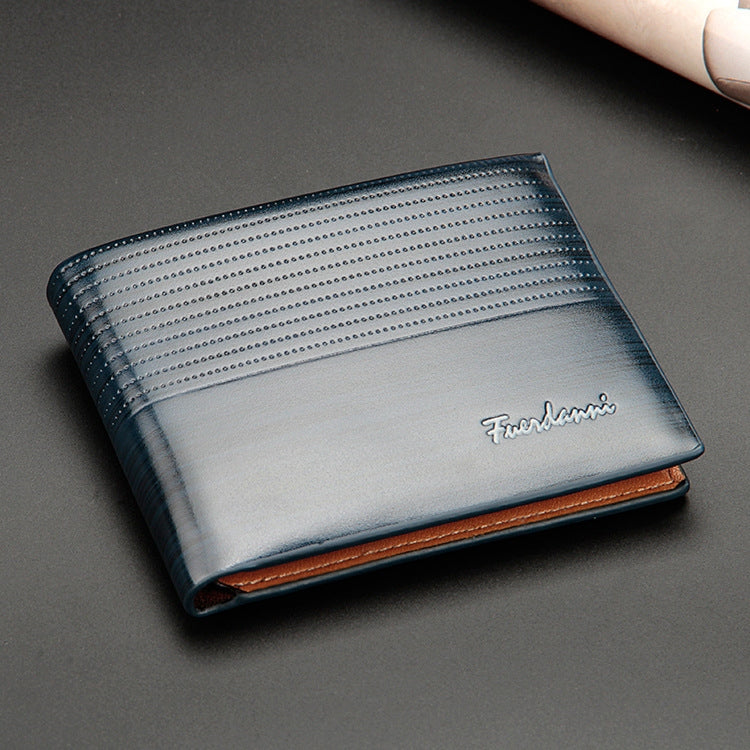 Baellerry KL017 Casual Short Embossed Wallet Horizontal Wallet For Men(Blue)