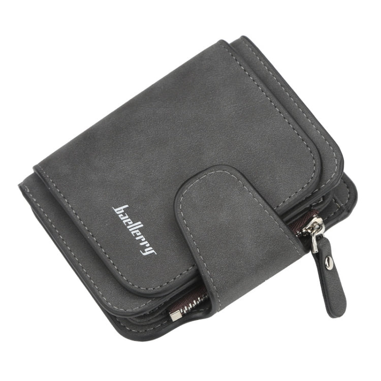 Baellerry Ladies Buckle Nubuck Leather Coin Purse Cute Small Fresh Student Wallet(Black)