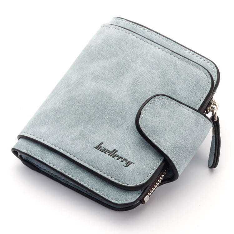 Baellerry Ladies Buckle Nubuck Leather Coin Purse Cute Small Fresh Student Wallet(Light Blue)