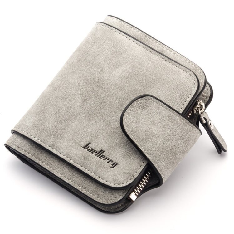Baellerry Ladies Buckle Nubuck Leather Coin Purse Cute Small Fresh Student Wallet(Grey)