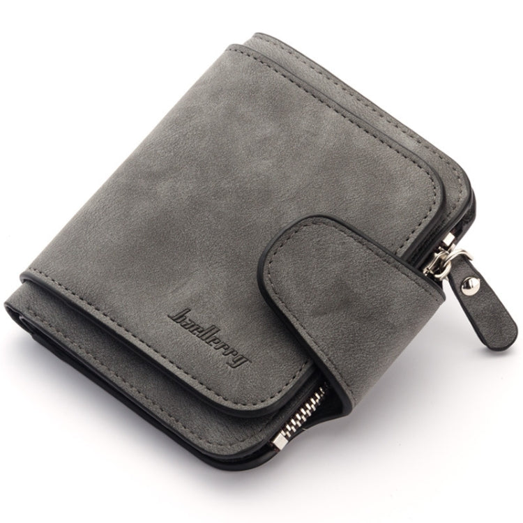 Baellerry Ladies Buckle Nubuck Leather Coin Purse Cute Small Fresh Student Wallet(Soot)