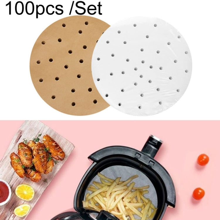 Fryer Special Paper Pad Grilled Meat Paper Oil Absorbed Paper, Color Random Delivery, Style: Round With Hole (20cm)